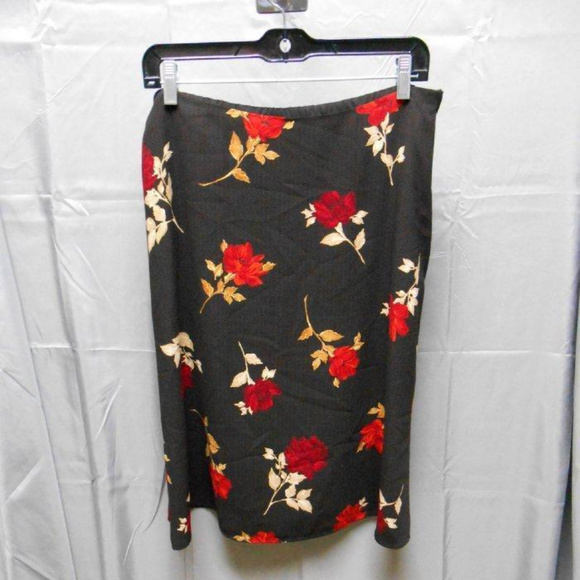 Liz Claiborne Dresses & Skirts - Villager Liz Claiborne brown floral skirt 12